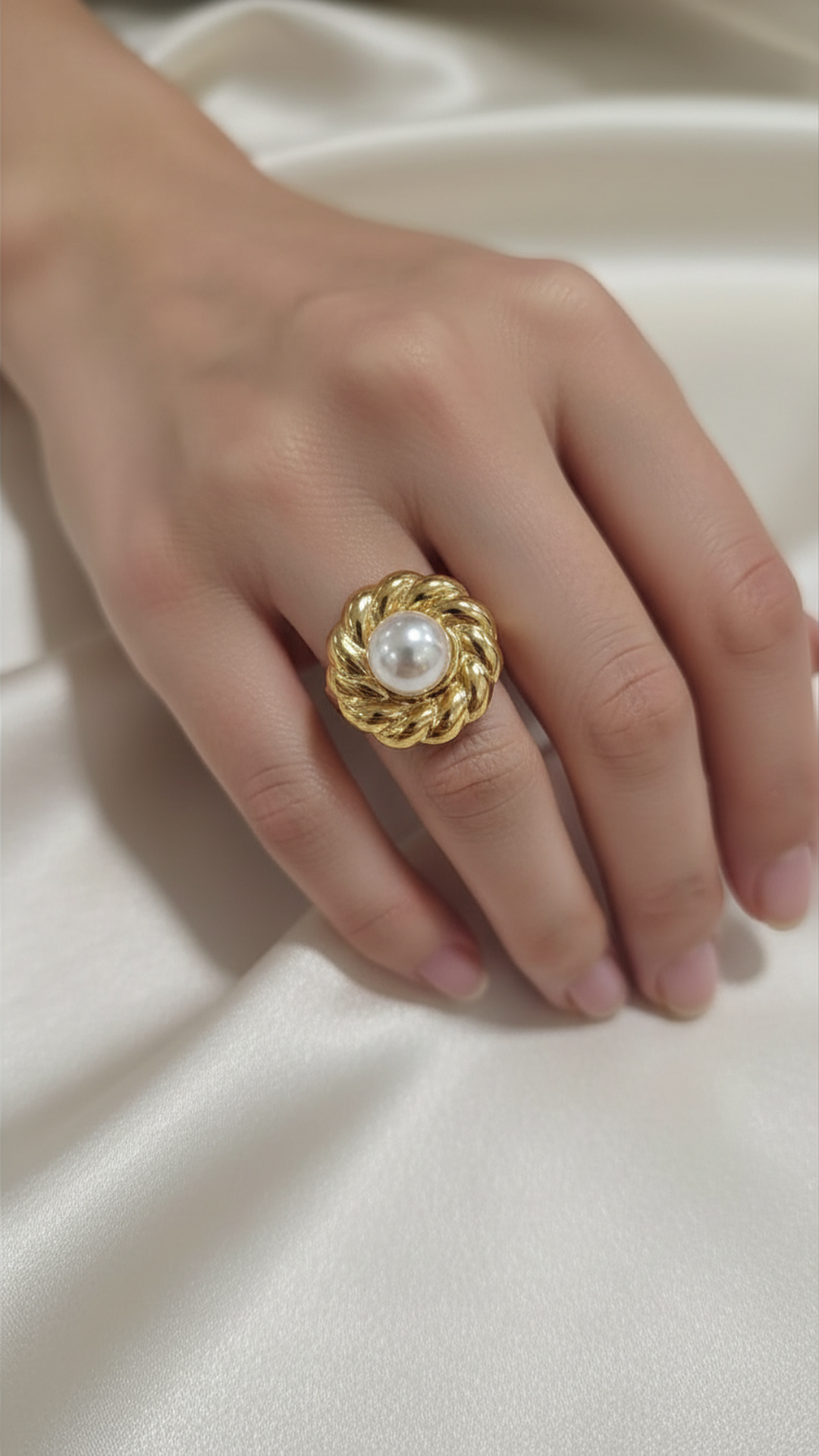 Pearl Bloom Gold Ring