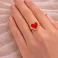 Ruby Heart Gold Ring