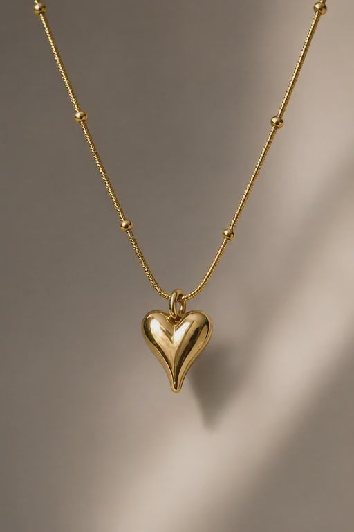 Gold Plated Heart Pendant Necklace for Women