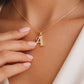 Mrigangi Gold Plated Initial Alphabet Necklace (Waterproof & Anti-Tarnish)