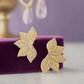 Golden Leaf Stud Earring For Women (Skin Safe)